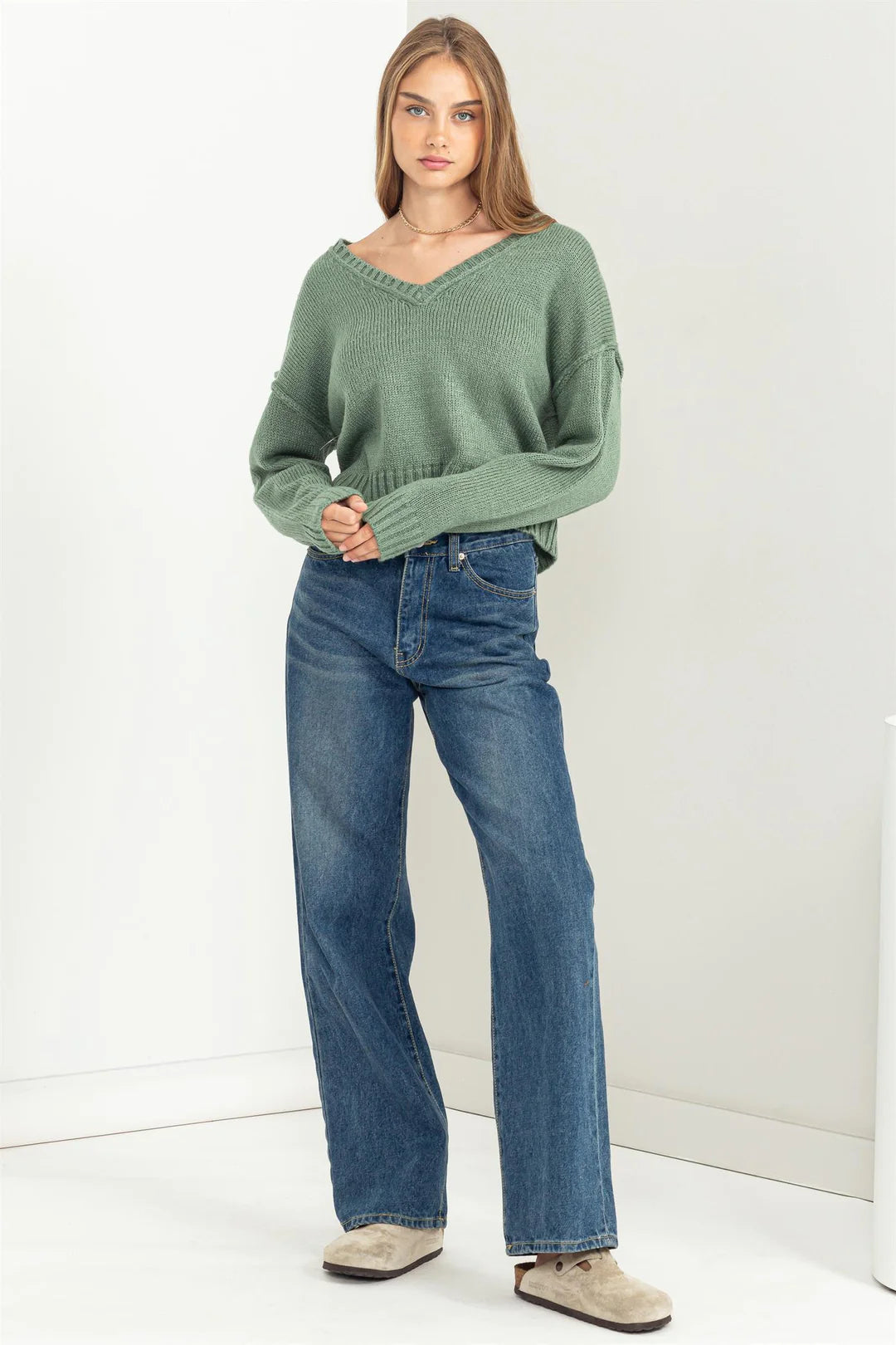 Layered bell hotsell sleeve sweater