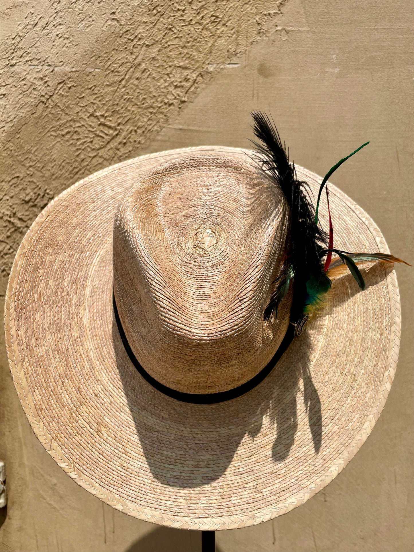 LS Upcycled Wide Western Feather Hat