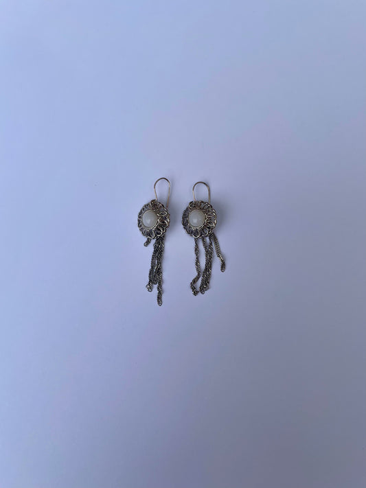 LS Upcycled CC Button Tassel Earring