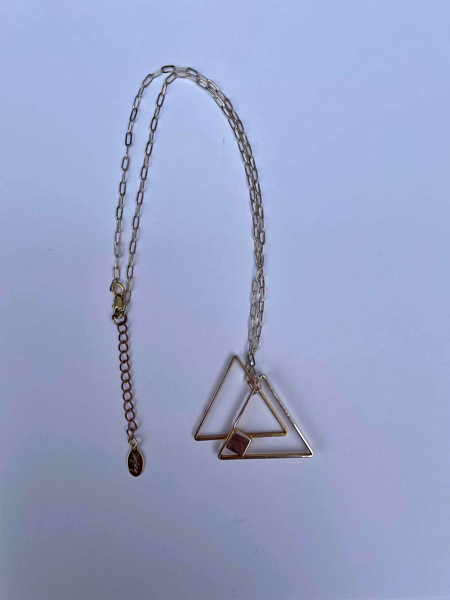 LS Upcycled Vintage Triangles Pendant Necklace