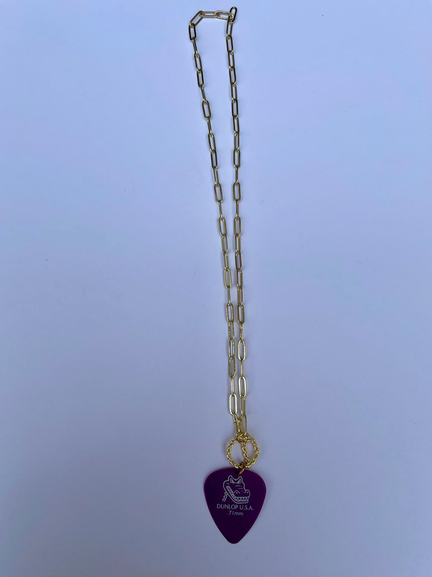 LS Upcycled Purple Dunlop Guitar Pick Necklace