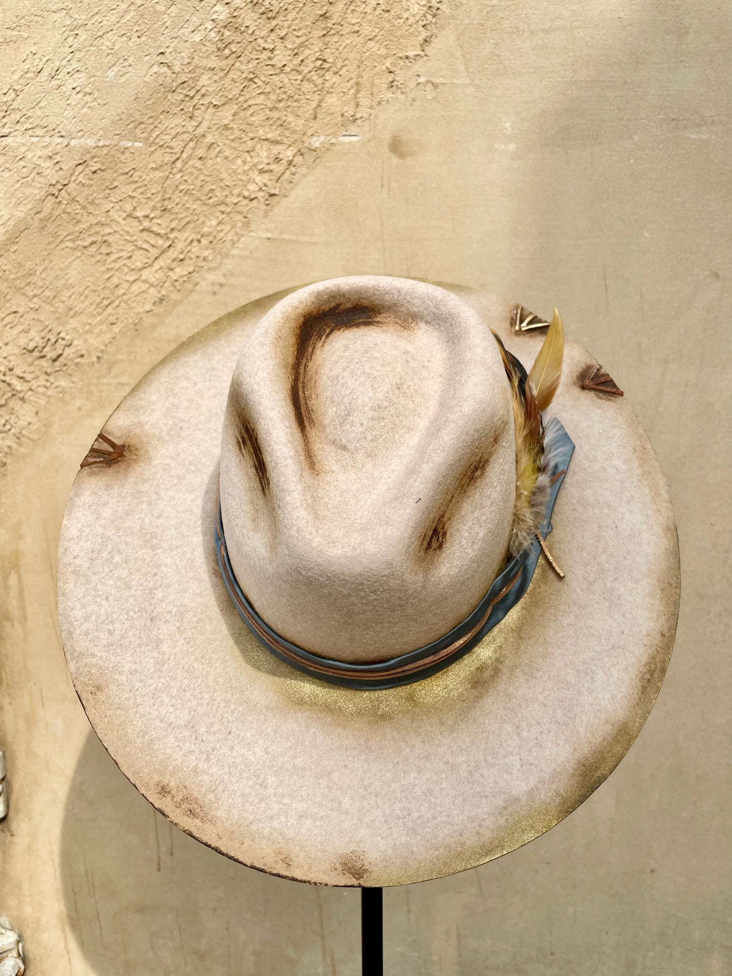 LS Upcycled Wool Burnished & Embellished Hat