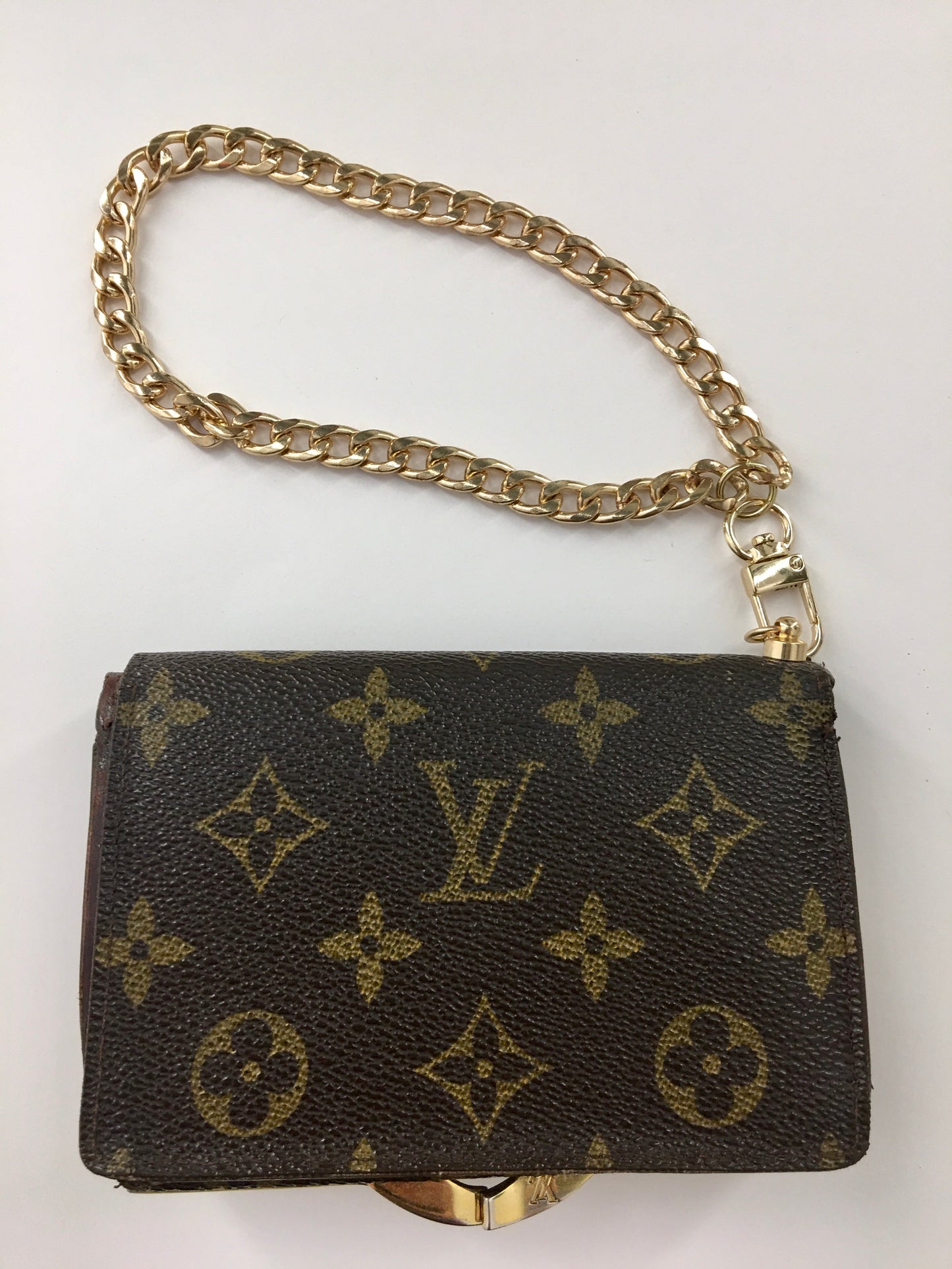 LS Upcycled LV Wristlet Chain Wallet