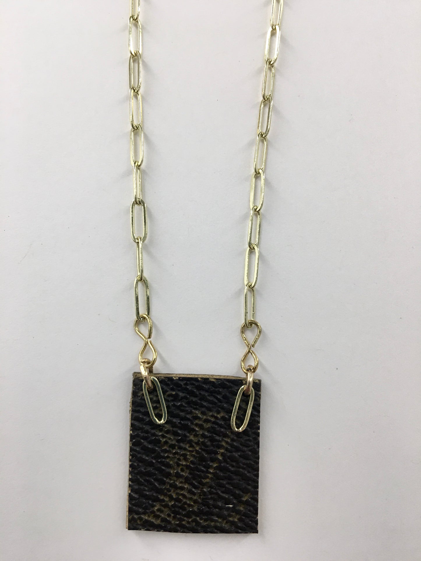LS Upcycled LV Patch 18kt Gold Chain Necklace