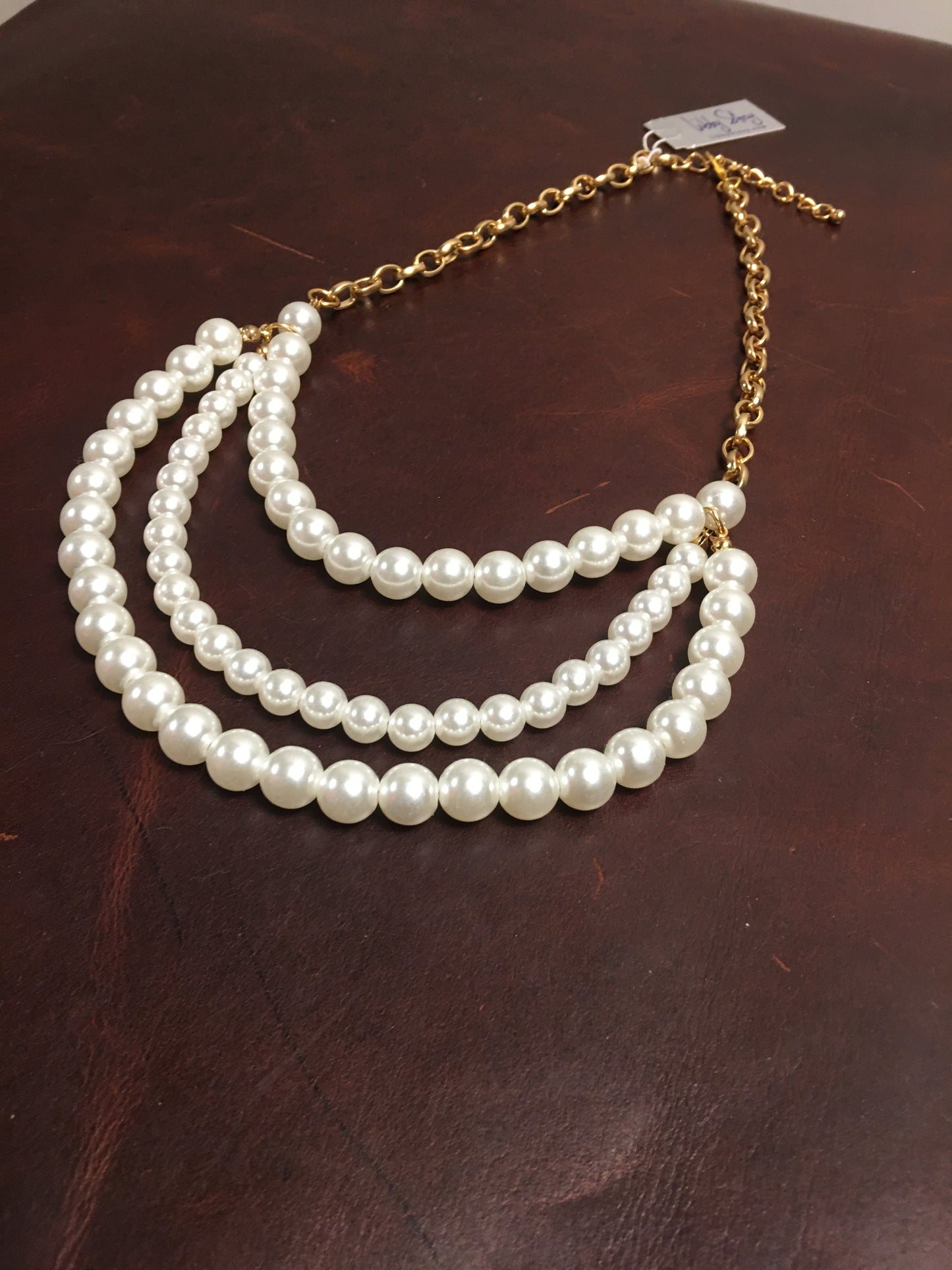 LS Upcycled 3 Layered Pearl Necklace