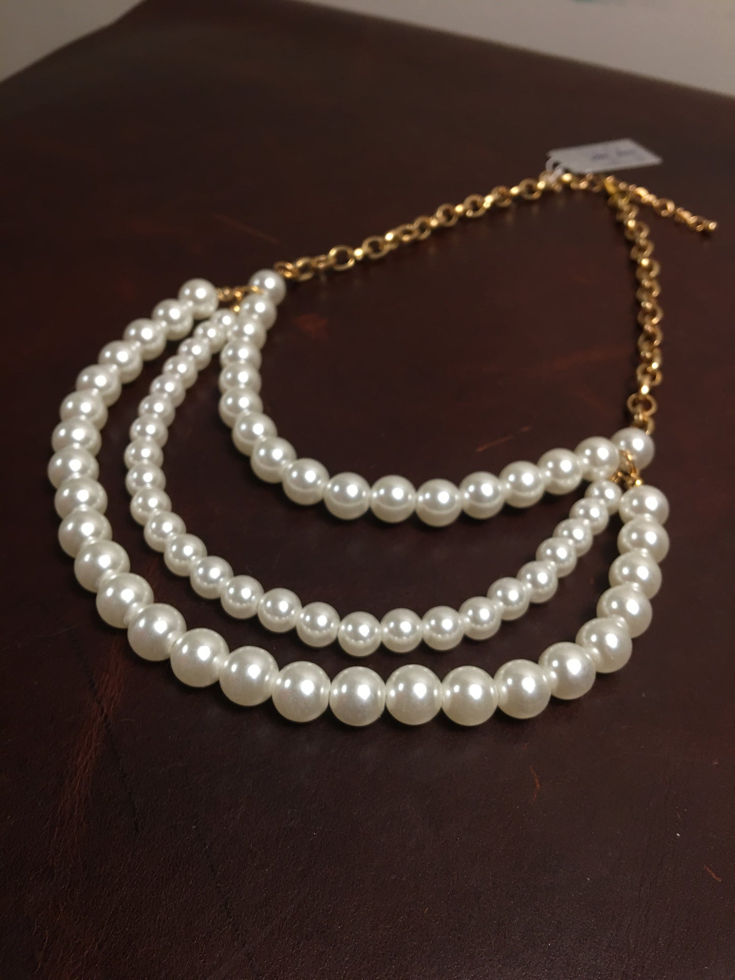 LS Upcycled 3 Layered Pearl Necklace