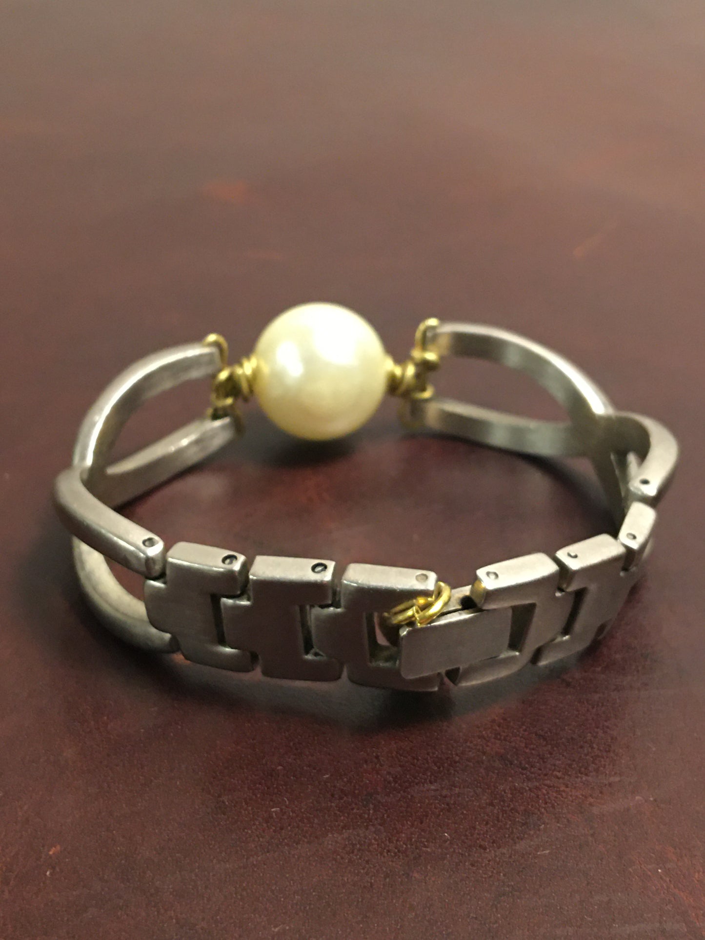 LS Upcycled Vintage Watch Chain & Pearl Bracelet