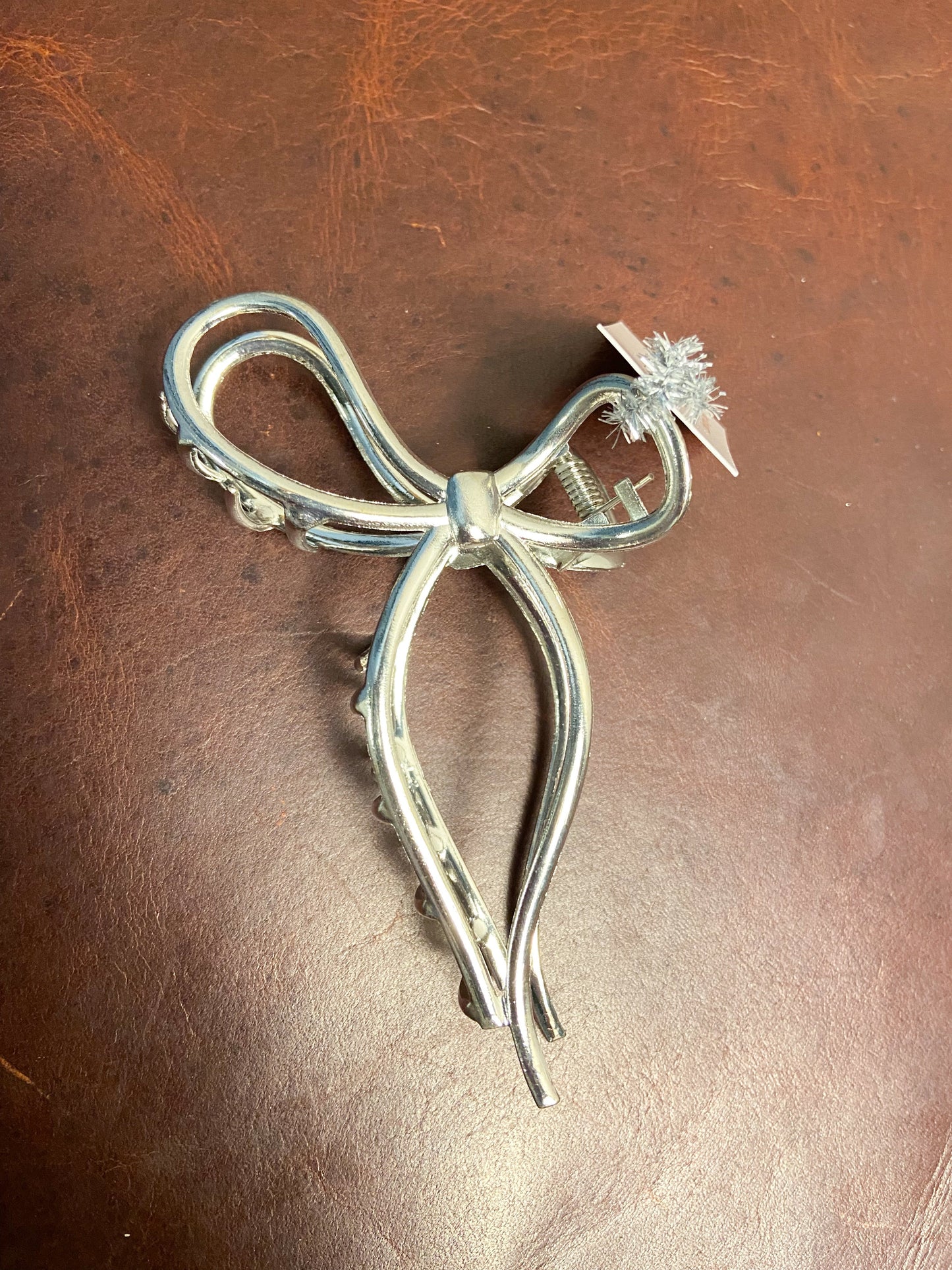 Bow Silver Hair Clip