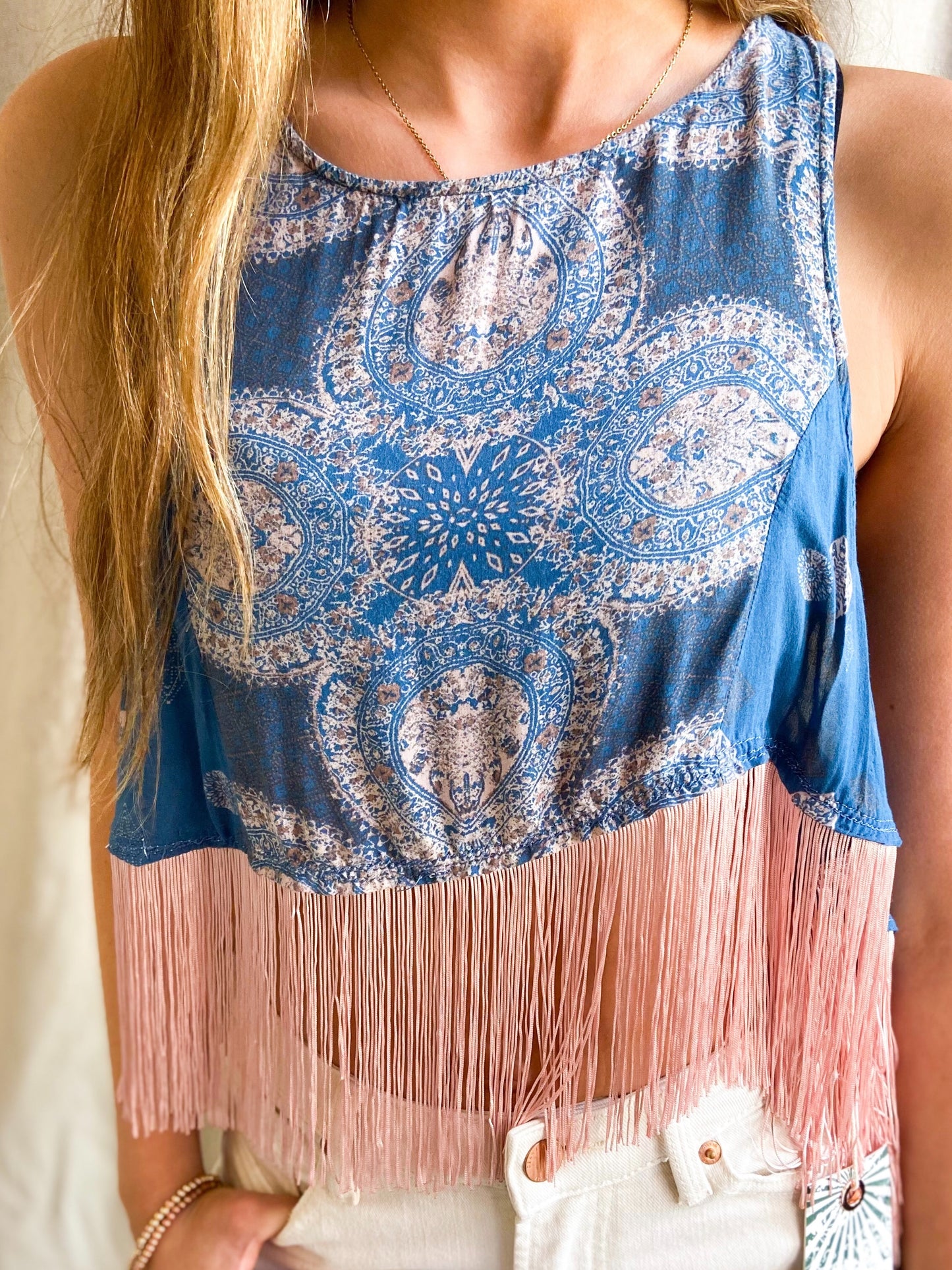 LS Upcycled FP Reyna Fringe Top