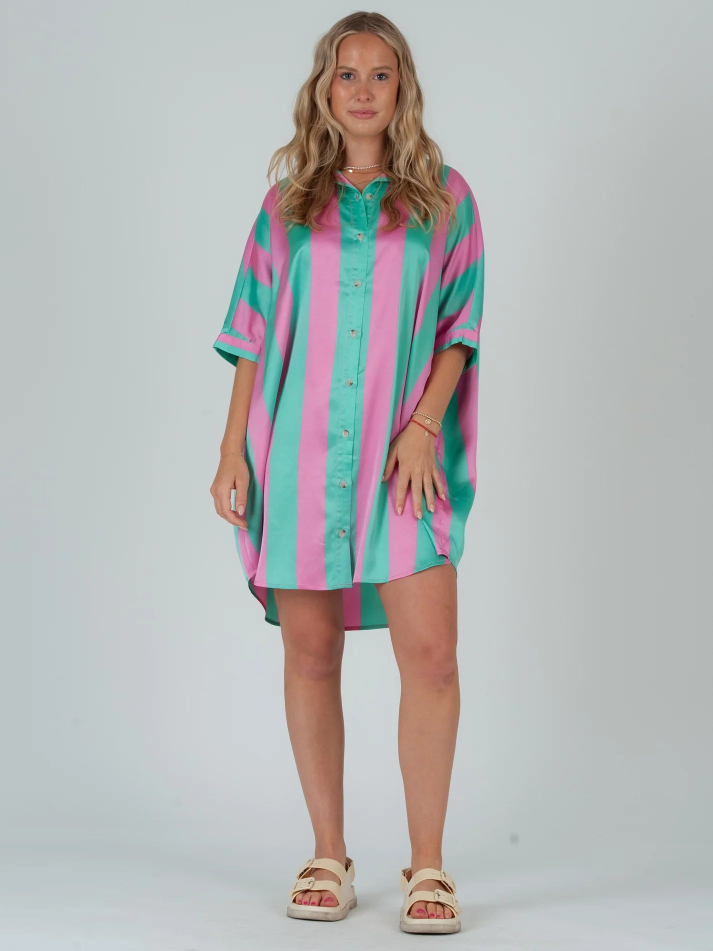 Lucca Audrey Satin Dolman Tunic Dress