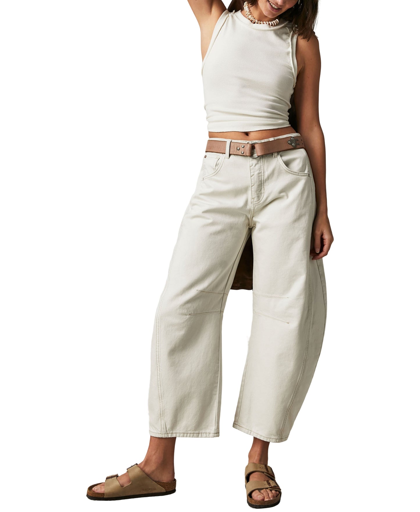 Free People Lucky You Mid Rise Barrel Trouser