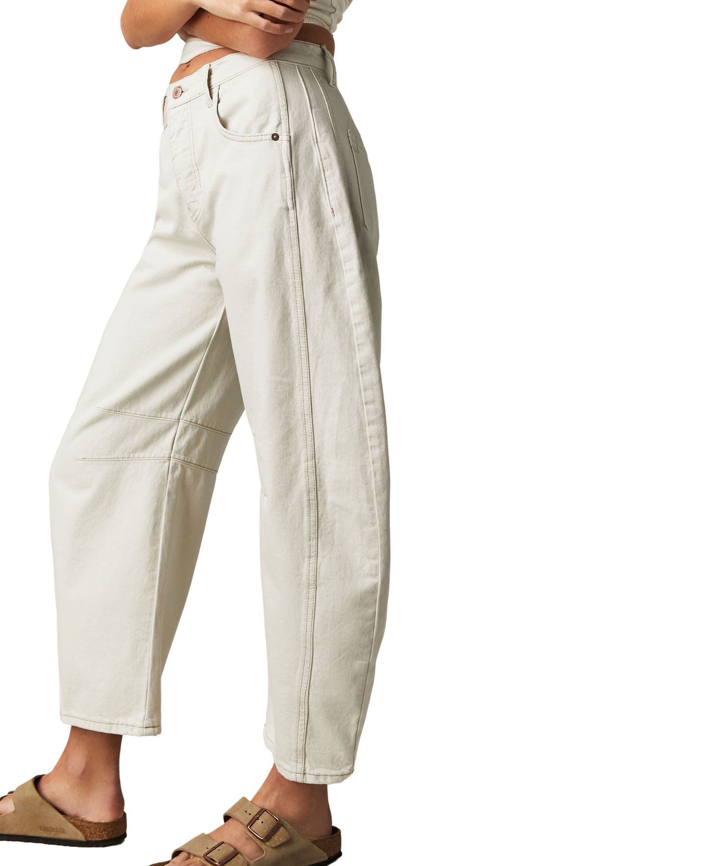 Free People Lucky You Mid Rise Barrel Trouser