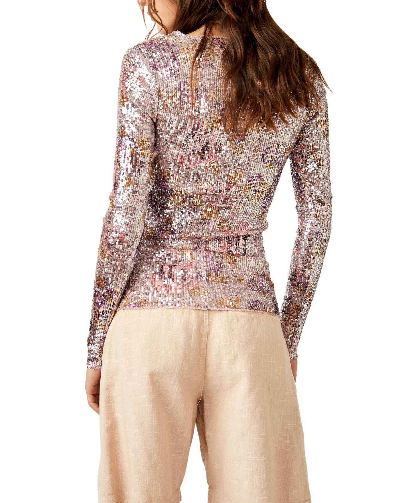 Free People Printed Gold Rush L/S Top
