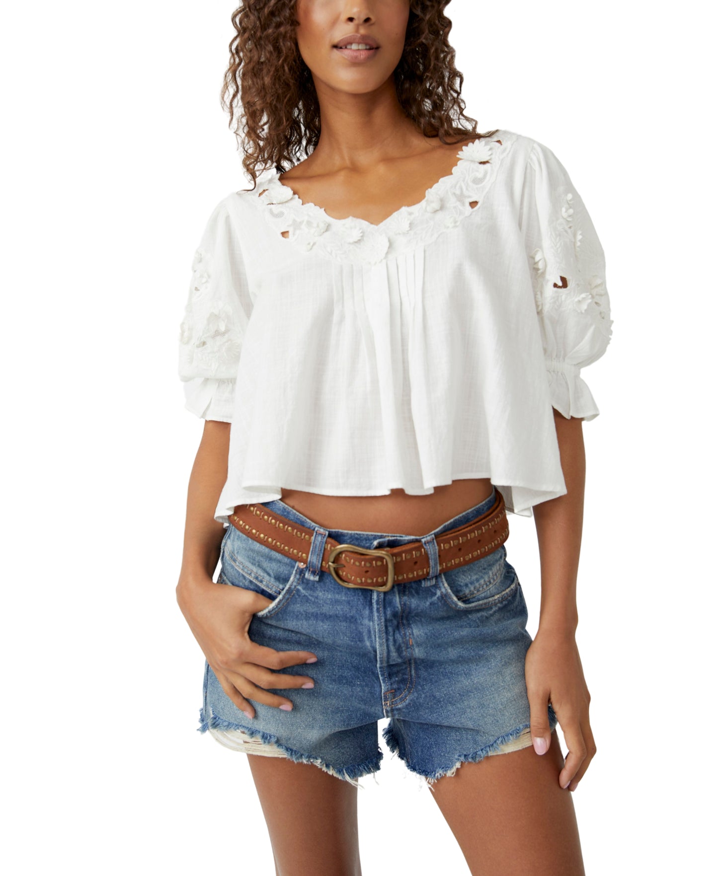 Free People Sophie Embroidered Top