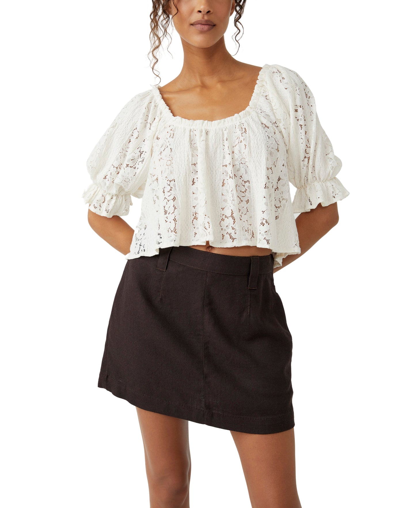 Free People Stacey Lace Top