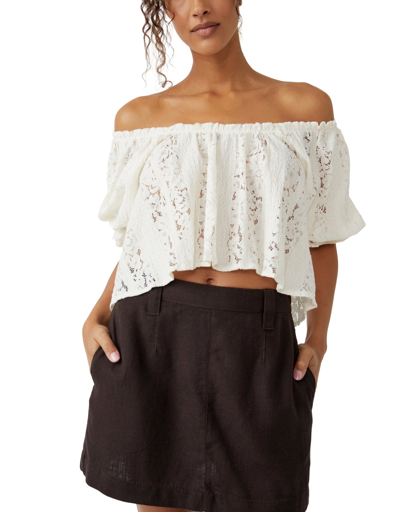 Free People Stacey Lace Top