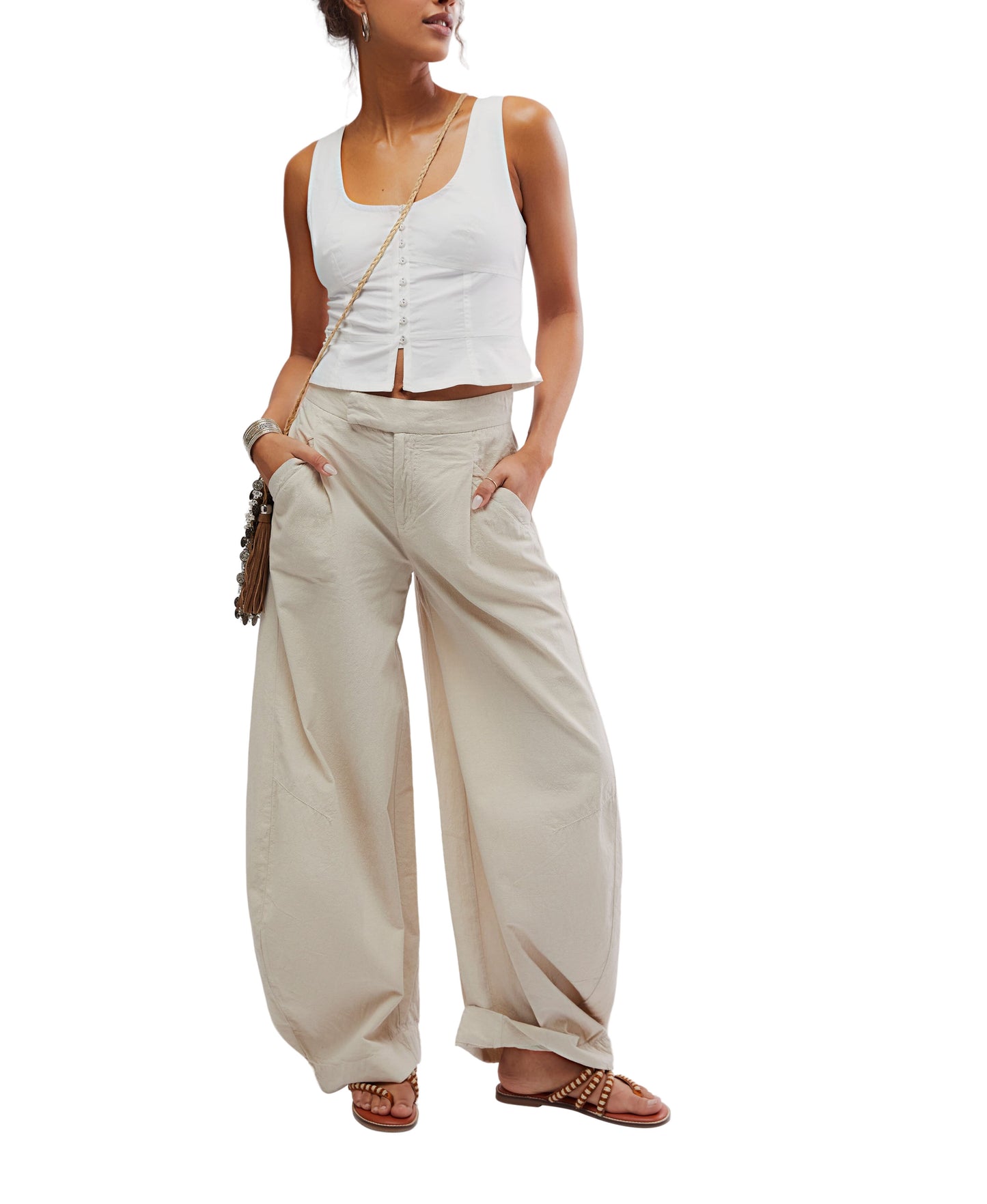 Free People Tegan Washed Barrel Trouser