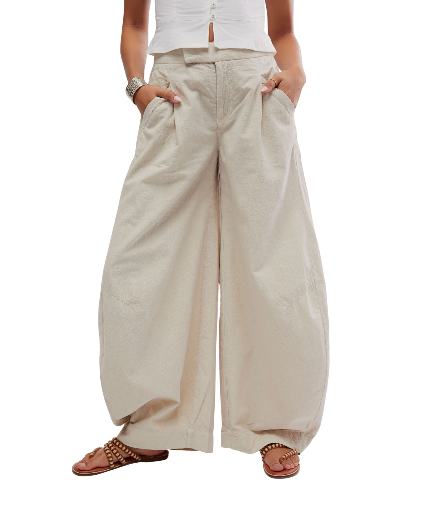 Free People Tegan Washed Barrel Trouser