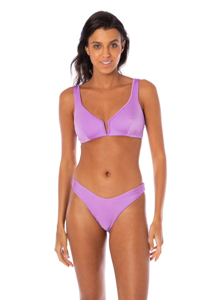 Maaji Metallic Lilac Victoria V-Wire Bralette Bikini Top