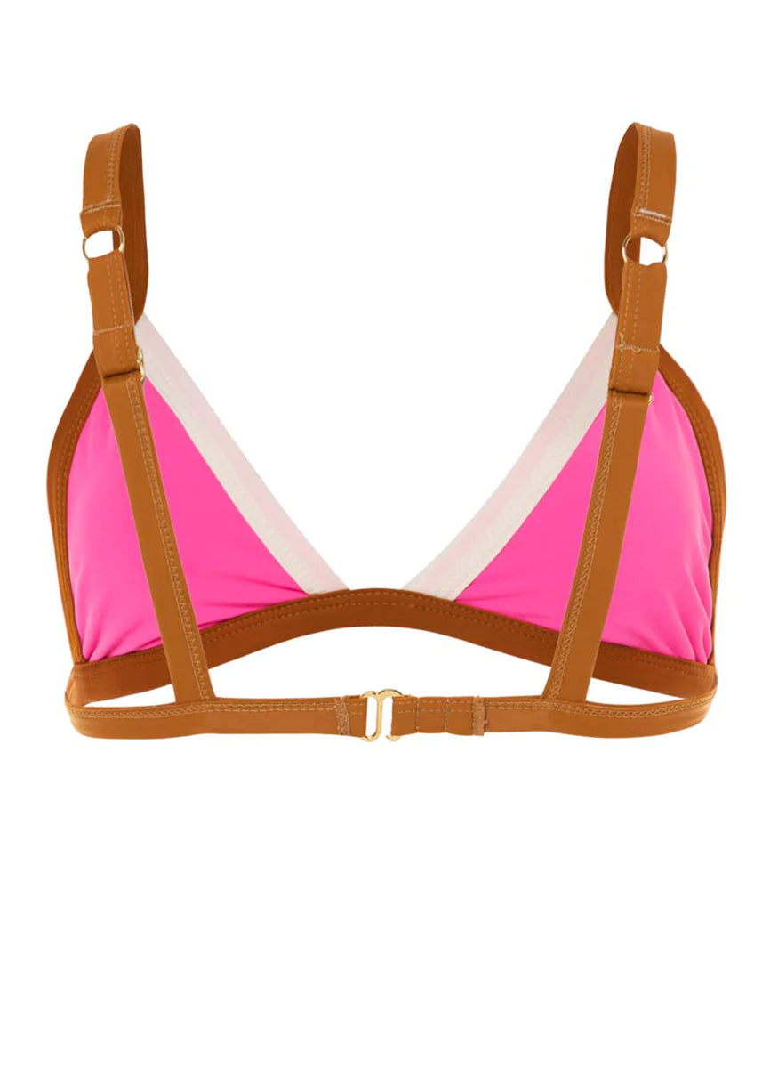 Maaji Radiant Pink Rewind Fixed Triangle Bikini Top