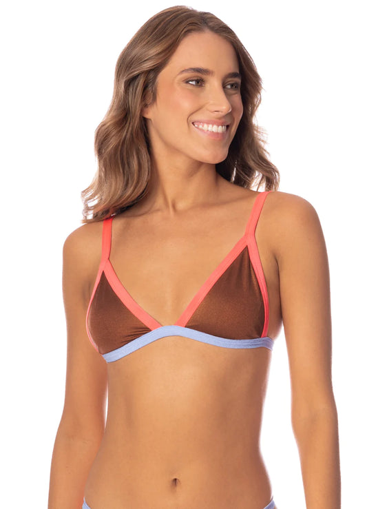 Maaji Amber Brown Rewind Fixed Triangle Bikini Top