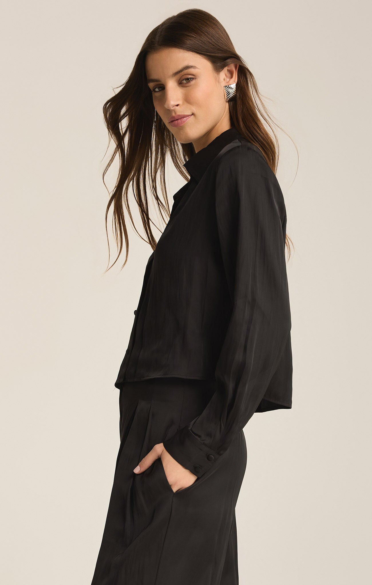 ZSUPPLY SANTE BUTTON FRONT BLOUSE