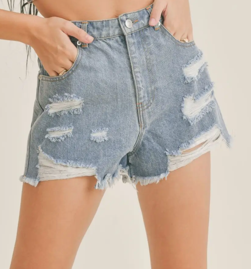 Sage the Label Summer Love Distressed Denim Short