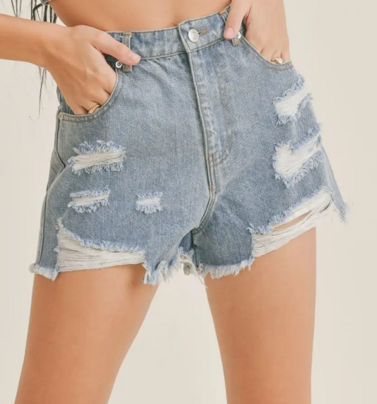 Sage the Label Summer Love Distressed Denim Short