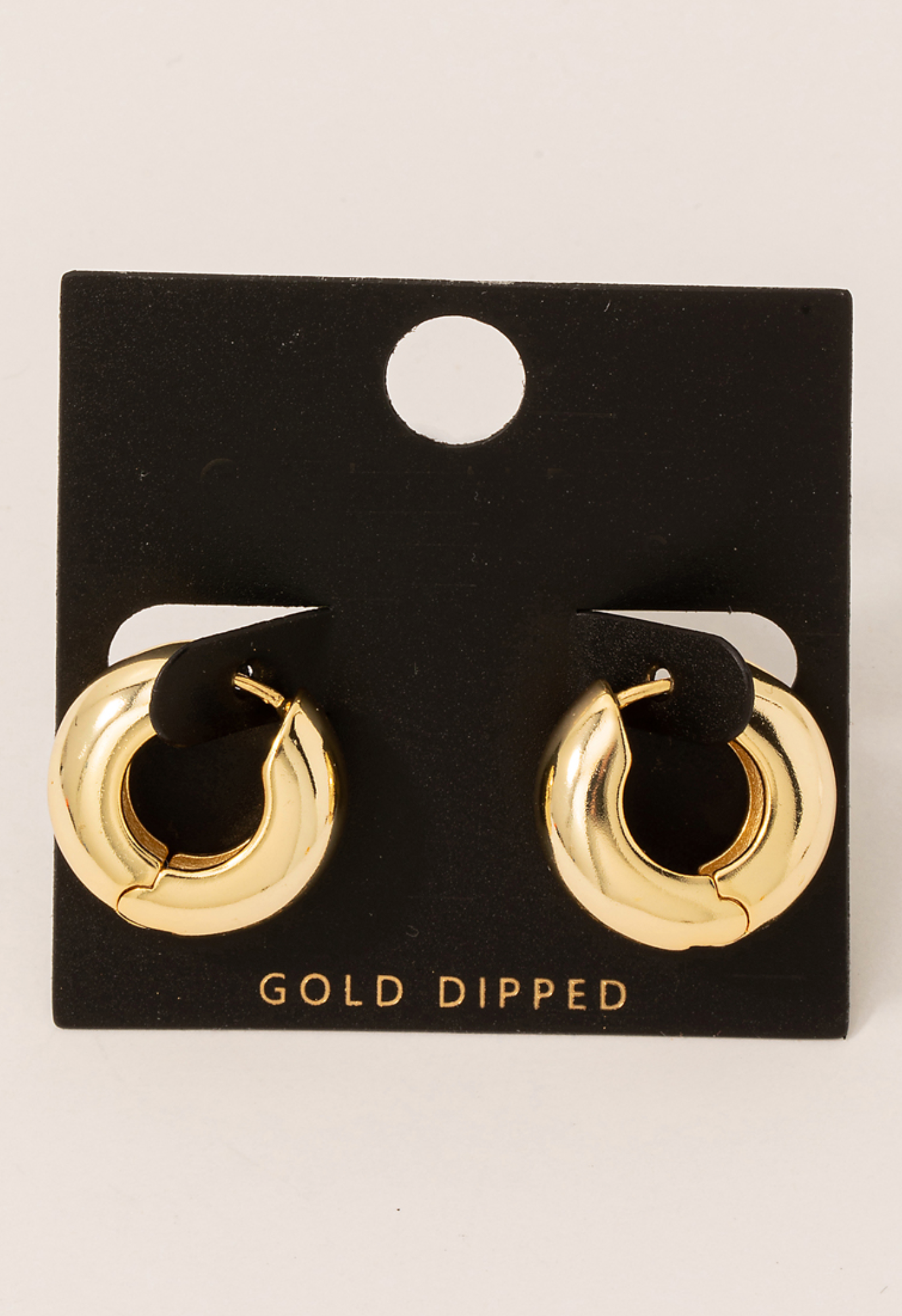 Gold Dipped Mini Circle Huggie Earrings