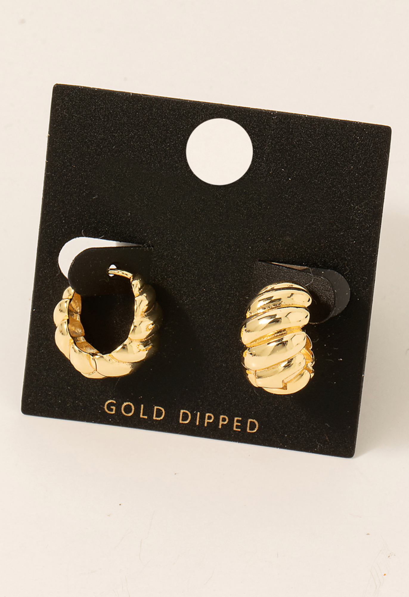 Gold Dipped Croissant Hinge Hoop Earrings