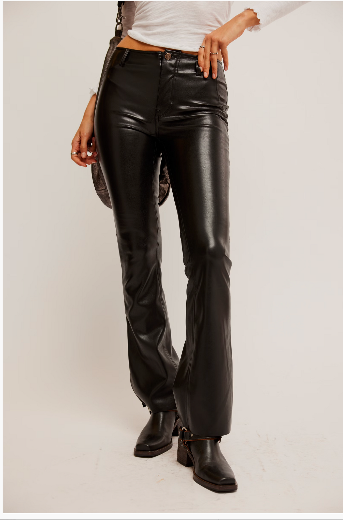 Free People Level Up Vegan Slit Boot Cut Pants