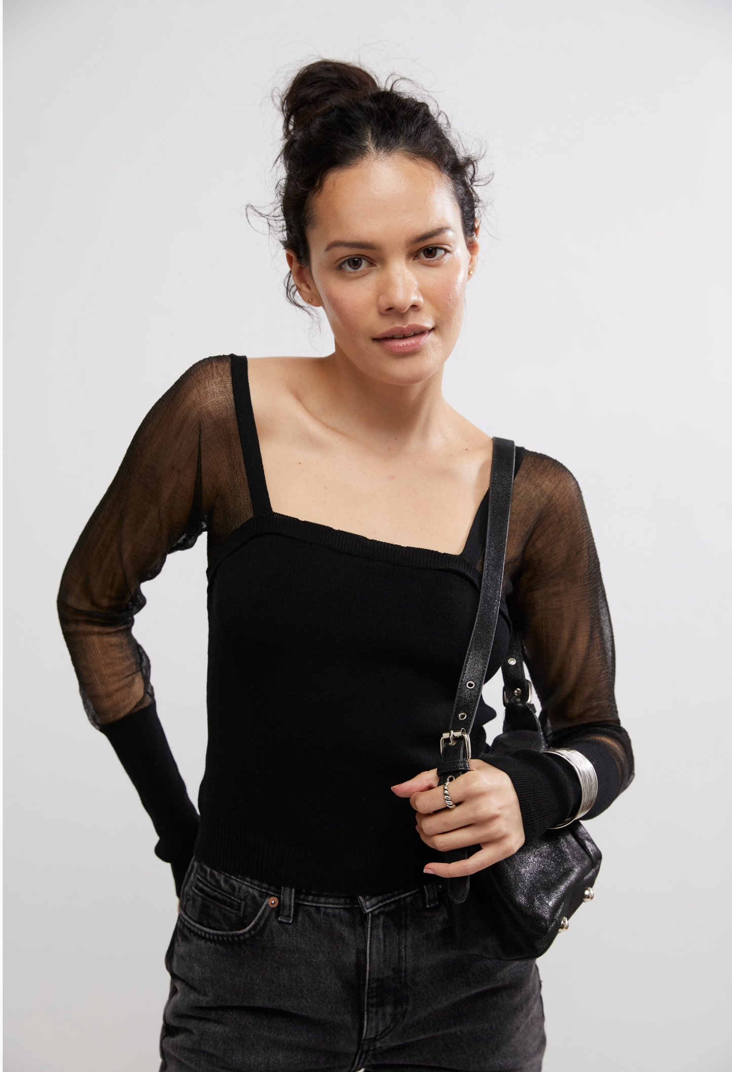 Free People Night After Night Long Sleeve Top