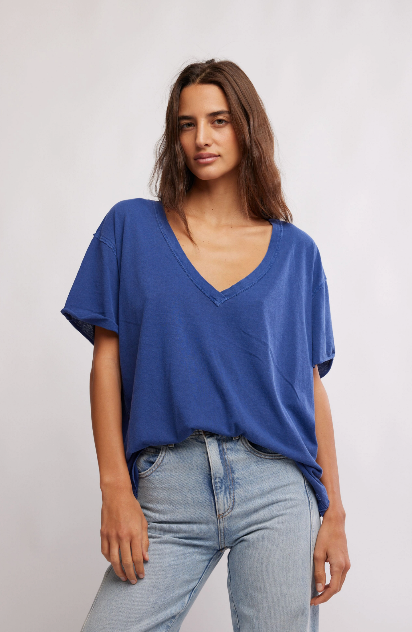 Free People Nina V Neck Tee