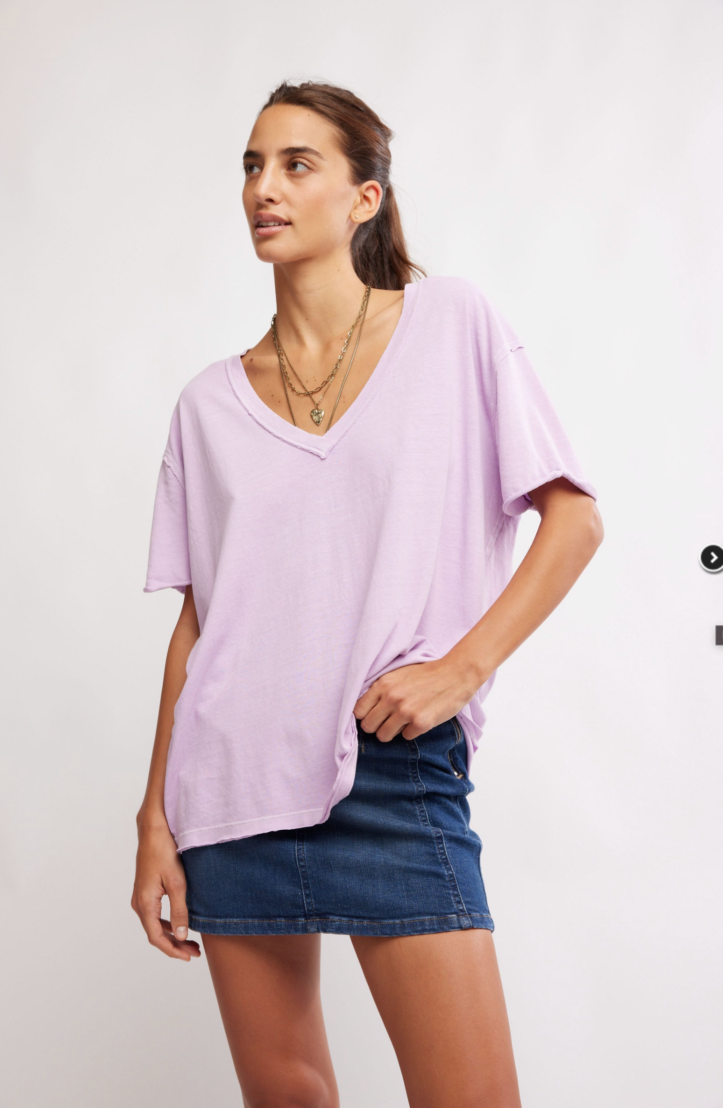 Free People Nina V Neck Tee