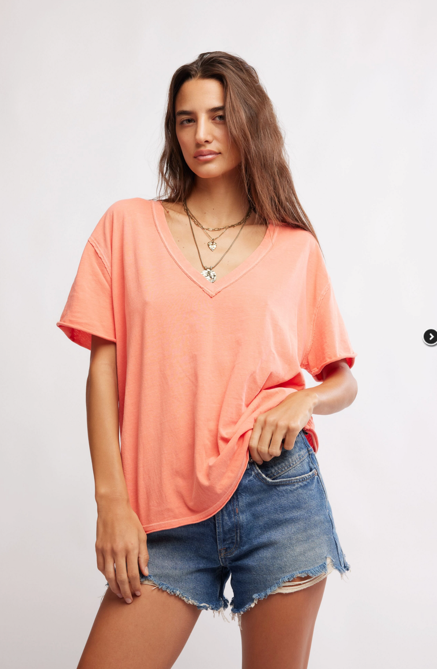 Free People Nina V Neck Tee