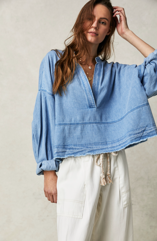 Free People Jude Denim Pullover