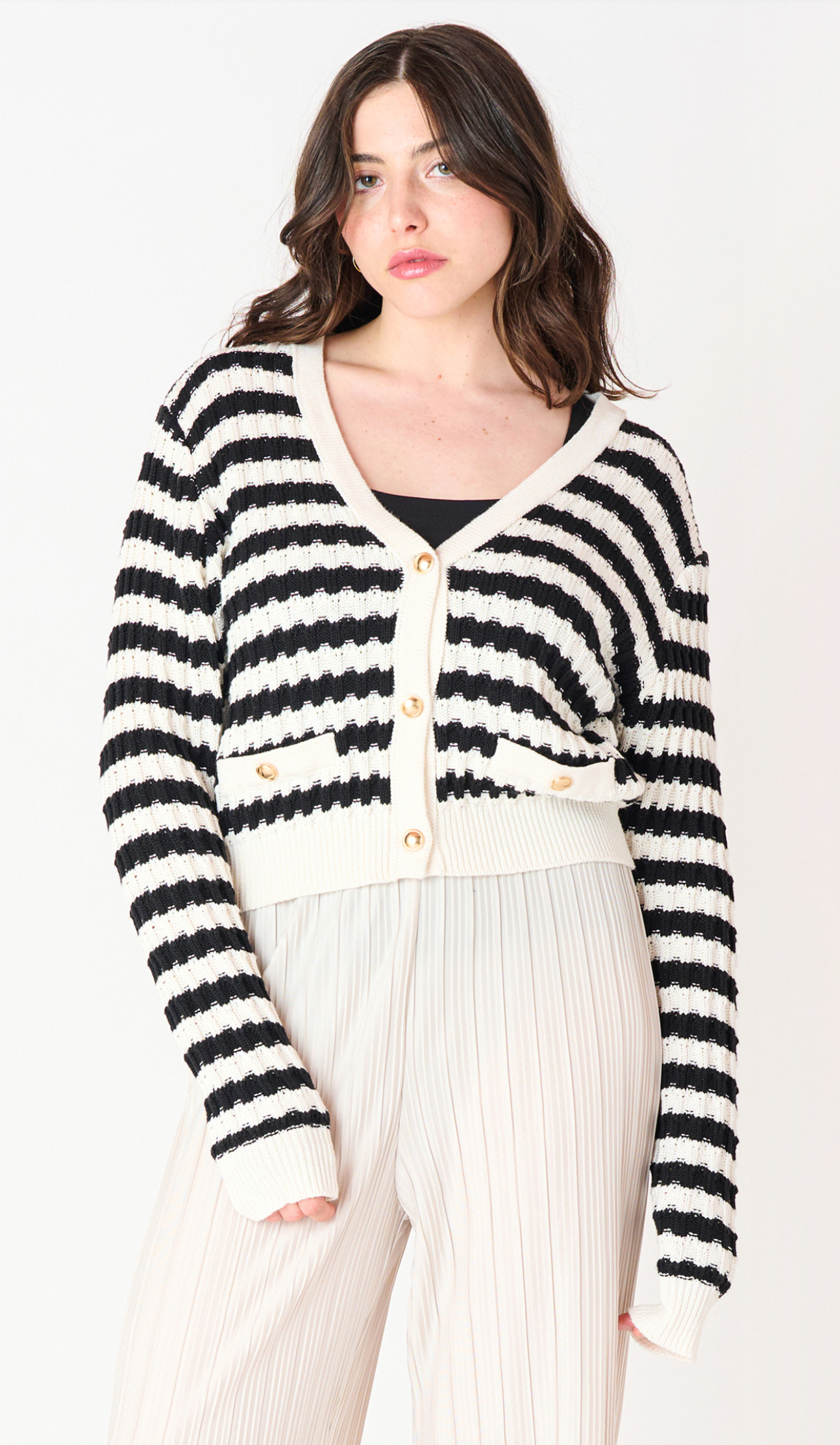 Dex Textured Striped Cardigan