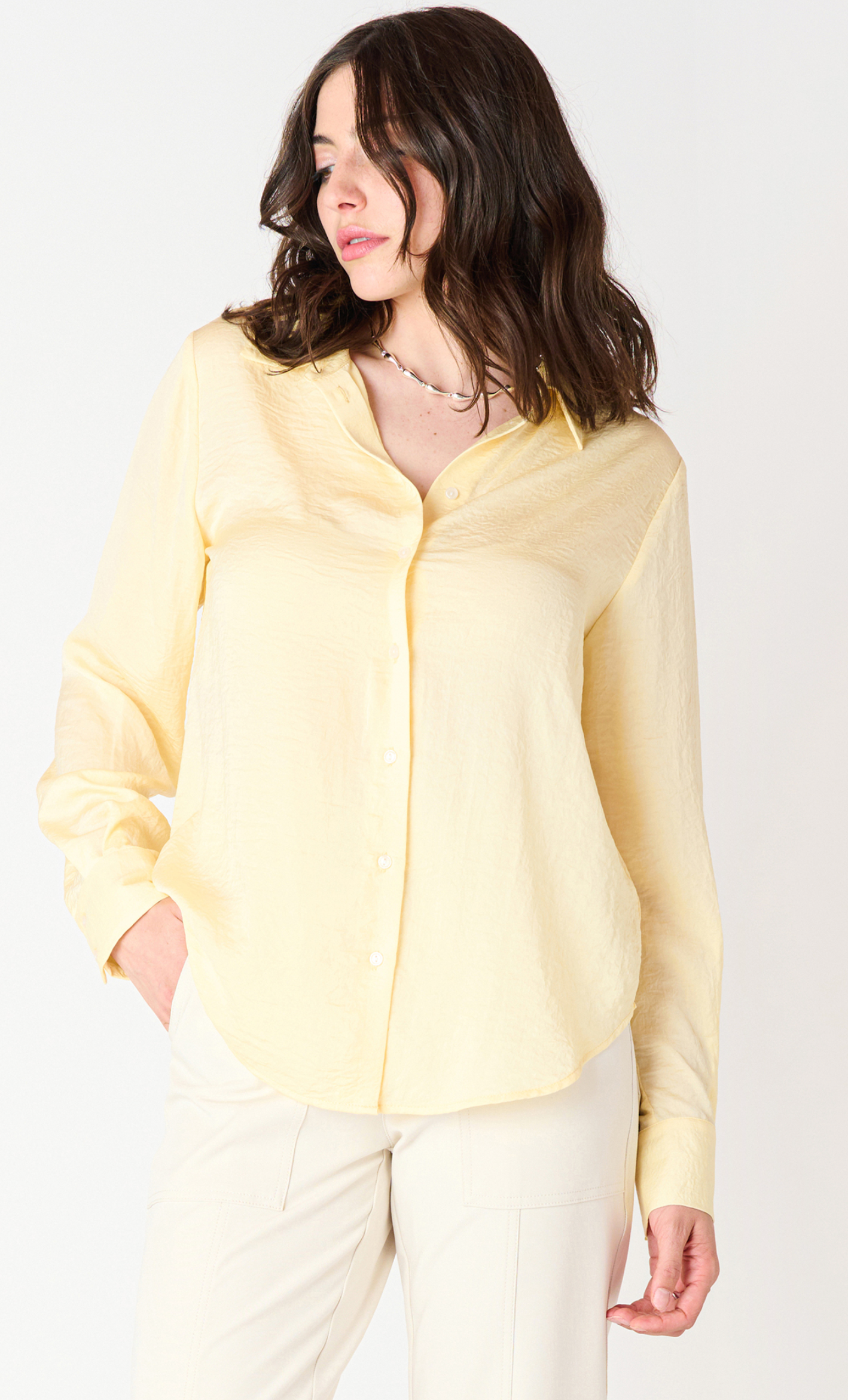 Dex LS Flowy Satin Blouse