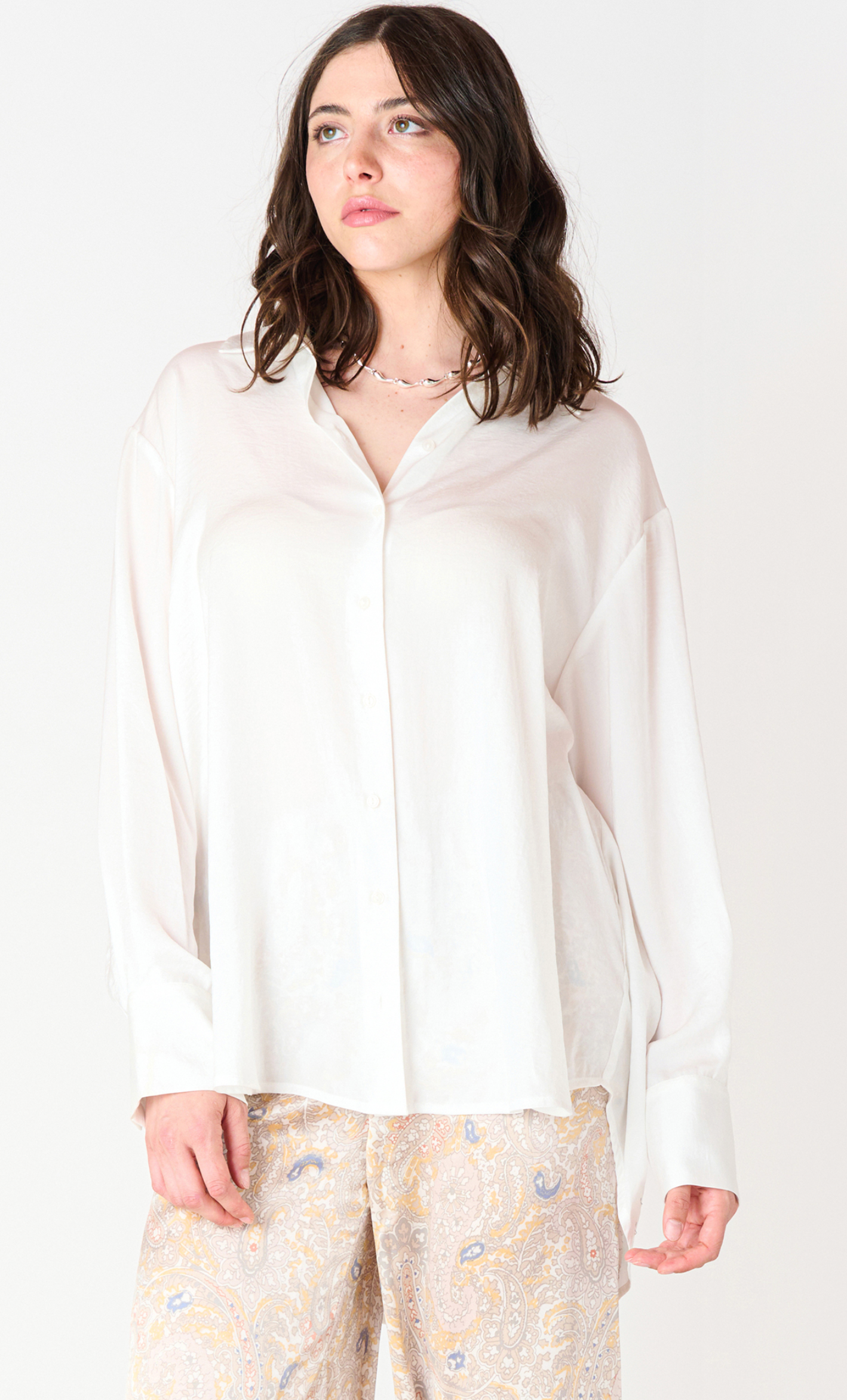 Dex LS Flowy Satin Blouse