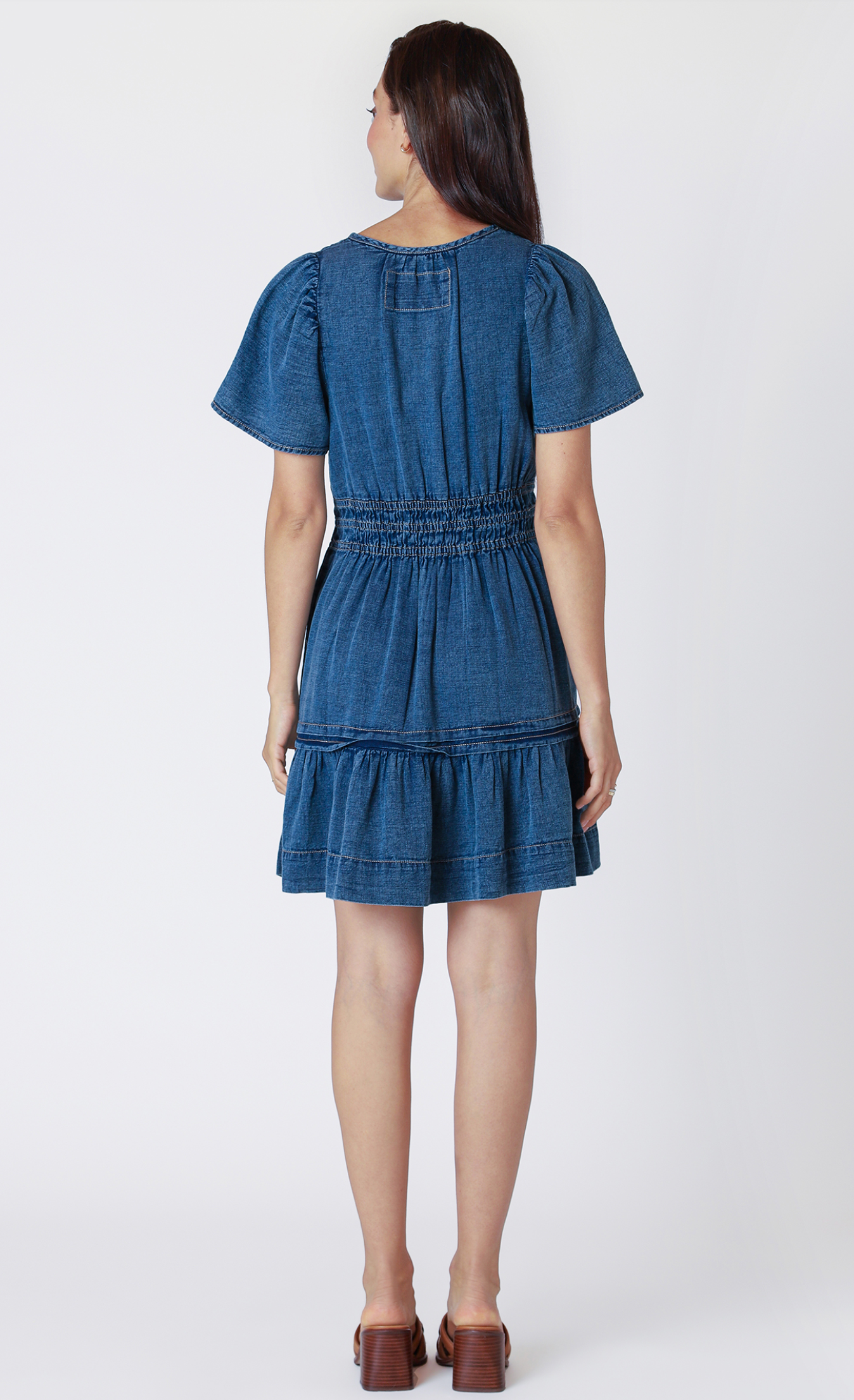 Dex Denim Tiered Mini Dress