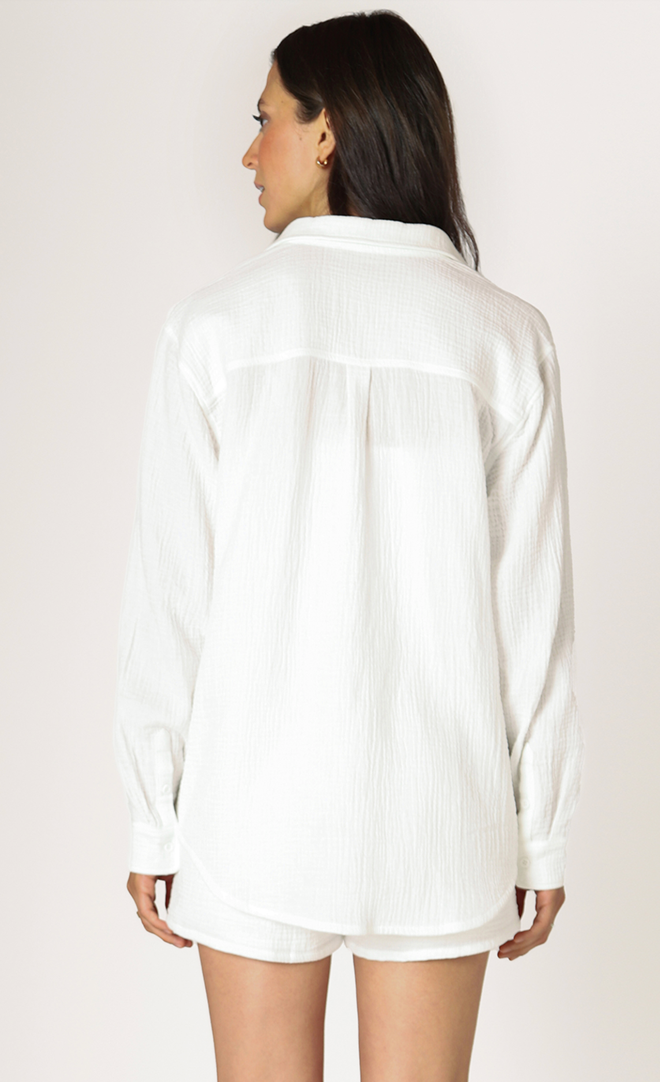 Dex LS Textured Button Up Blouse