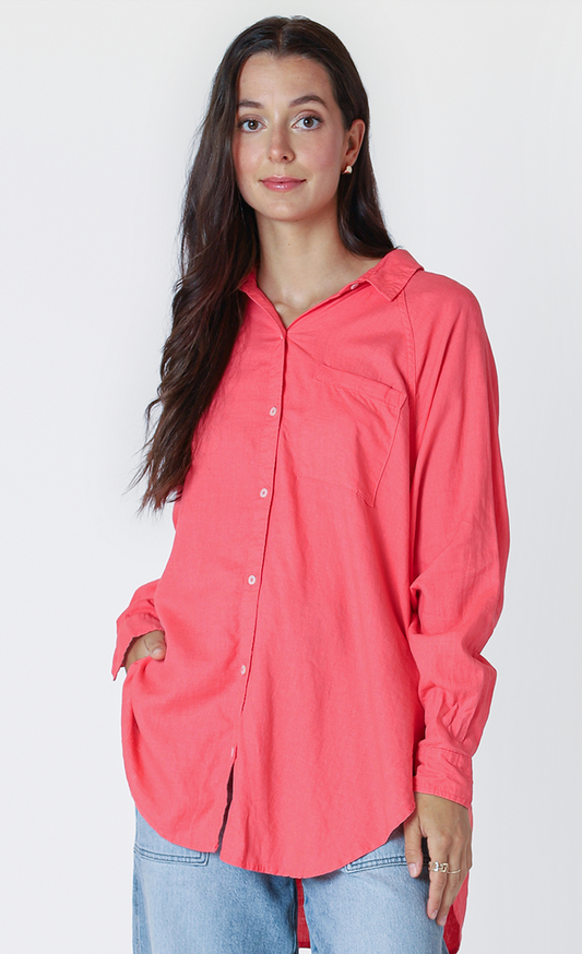 Dex LS Button Front Blouse