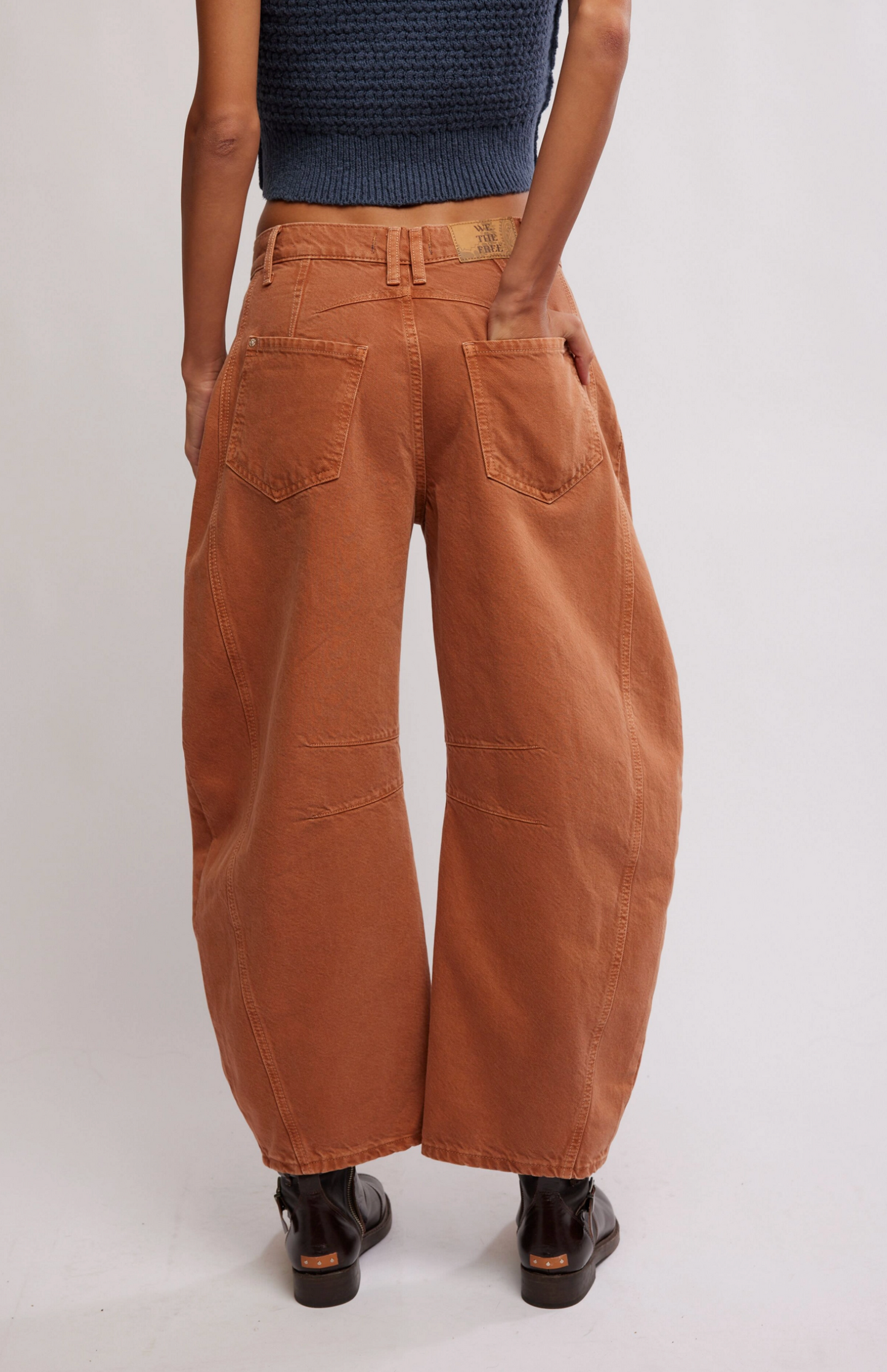 Free People Lucky You Mid Rise Barrel Trouser