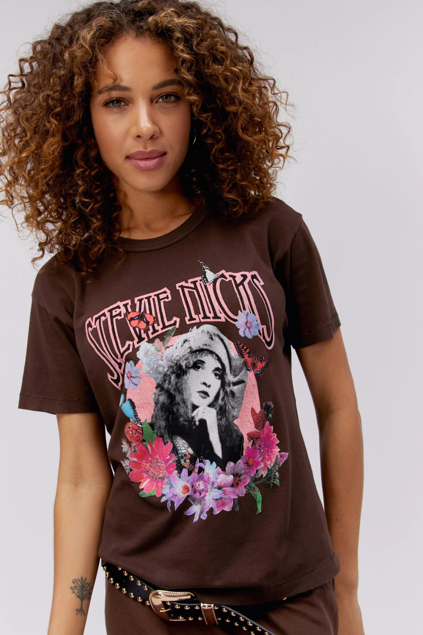 Daydreamer Stevie Nicks Flower Collage Ringer Tee