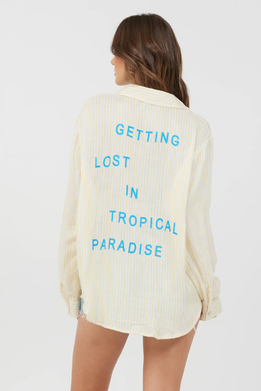 Vintage Havana "Getting Lost In Tropical Paradise" Stripe Shirt