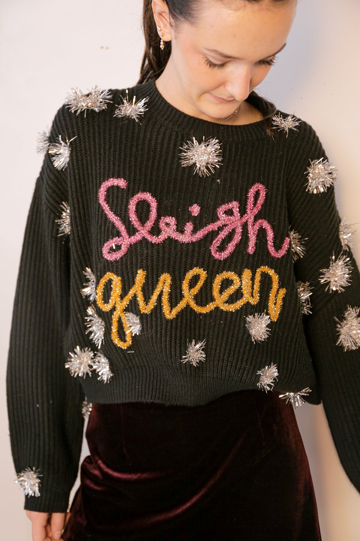 OOAK Sleigh Queen Sparkle Sweater