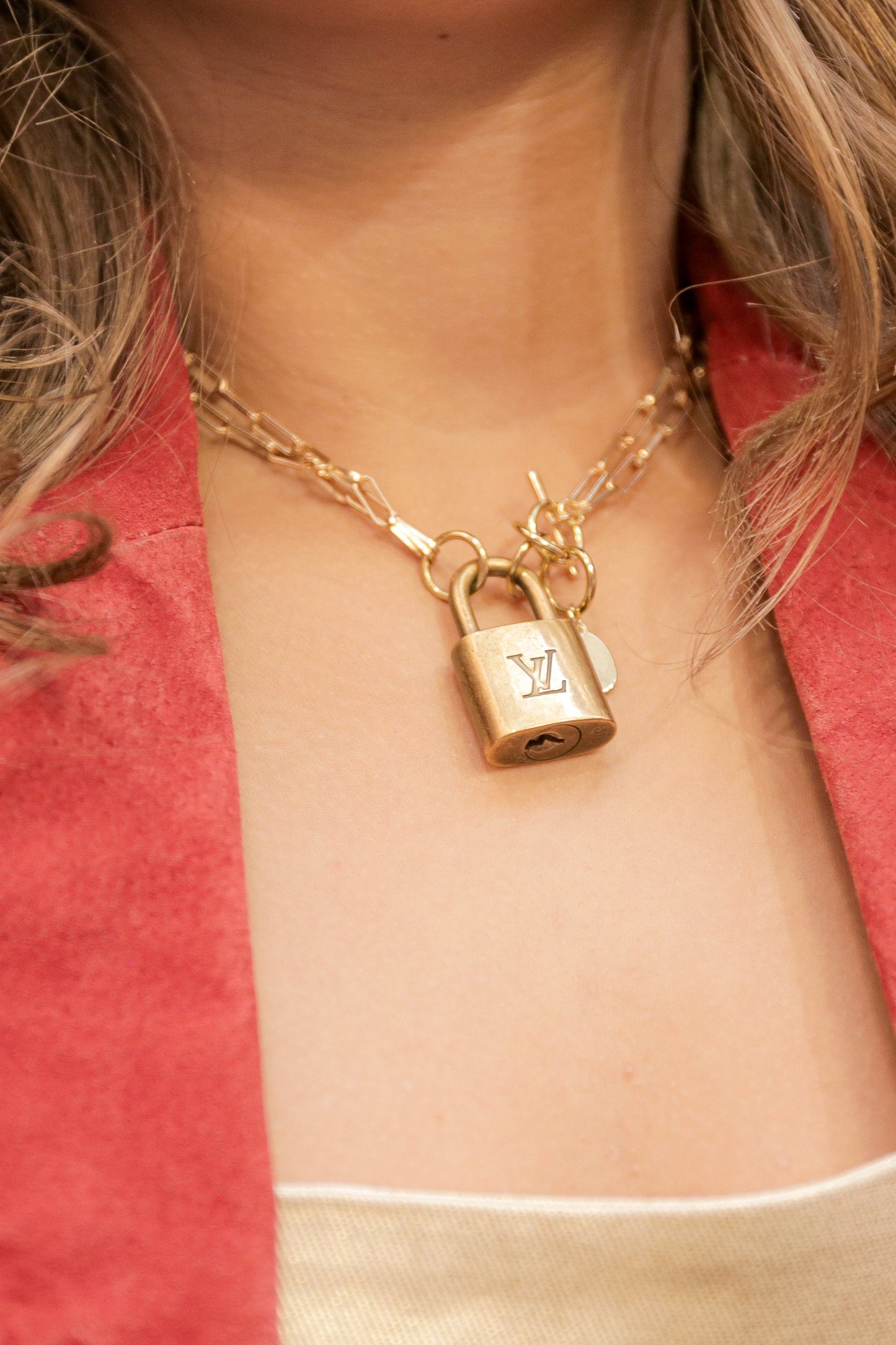 LV Lock Double Chain Necklace