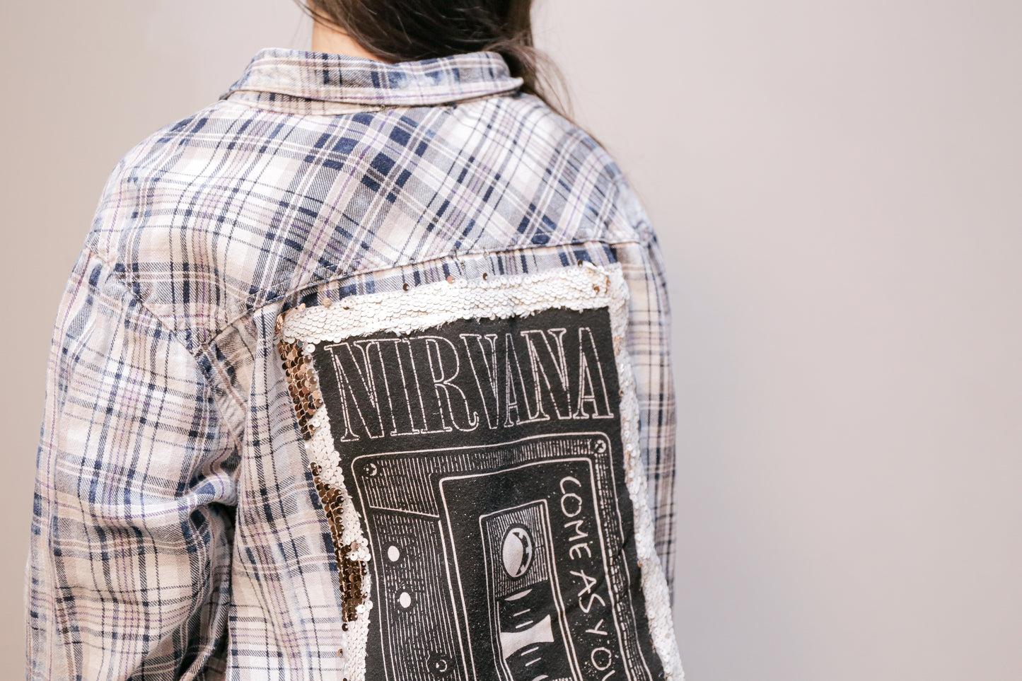 OOAK Vintage Nirvana Patch Flannel