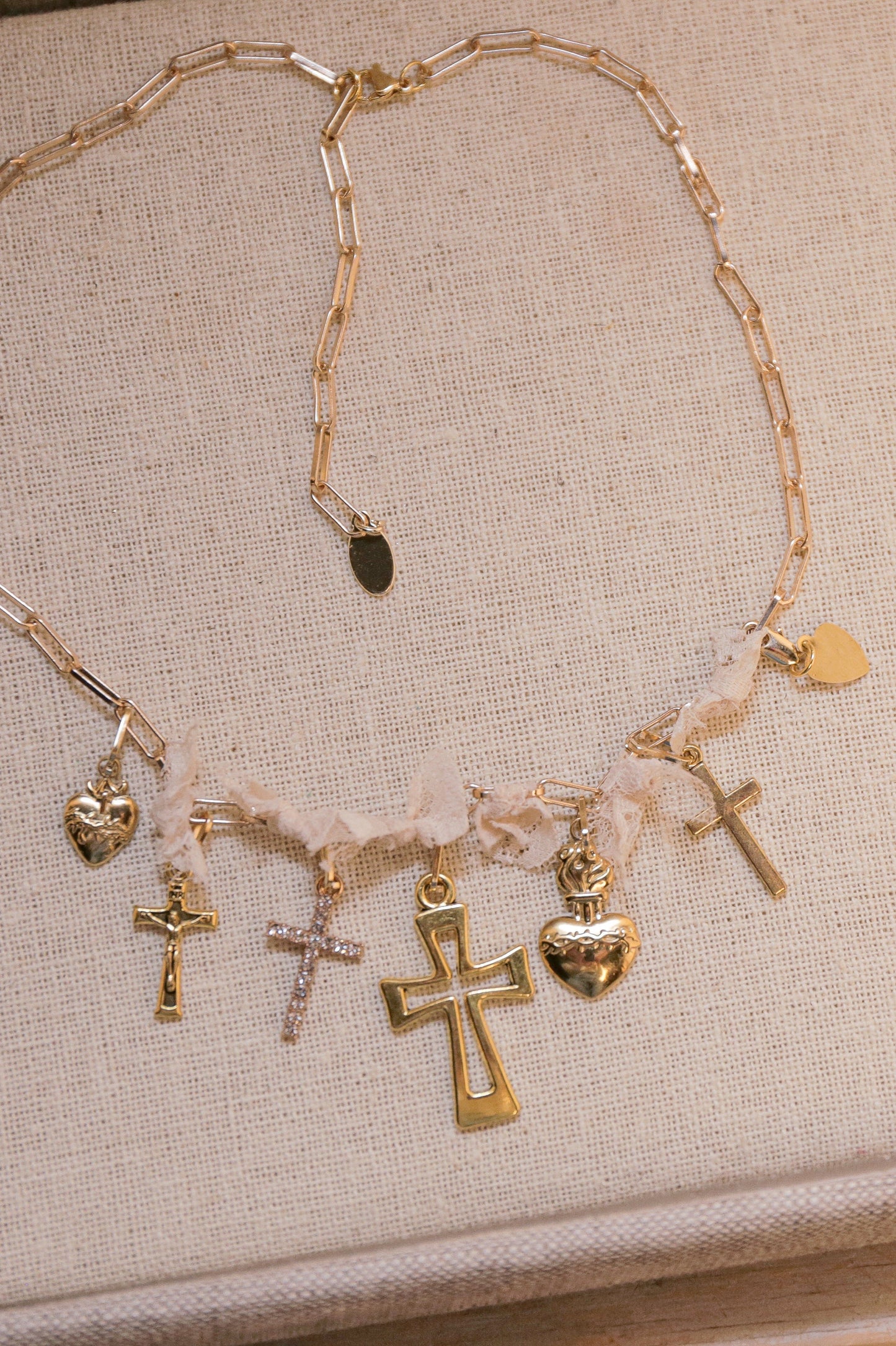 Vintage Cross & Charm Necklace | One-of-a-Kind