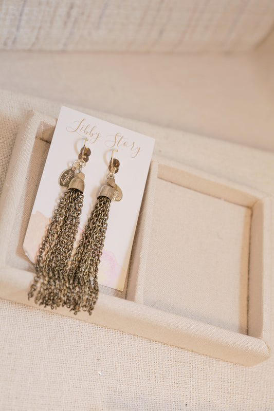 Libby Story Vintage Chain Tassel Earrings | One-of-a-Kind